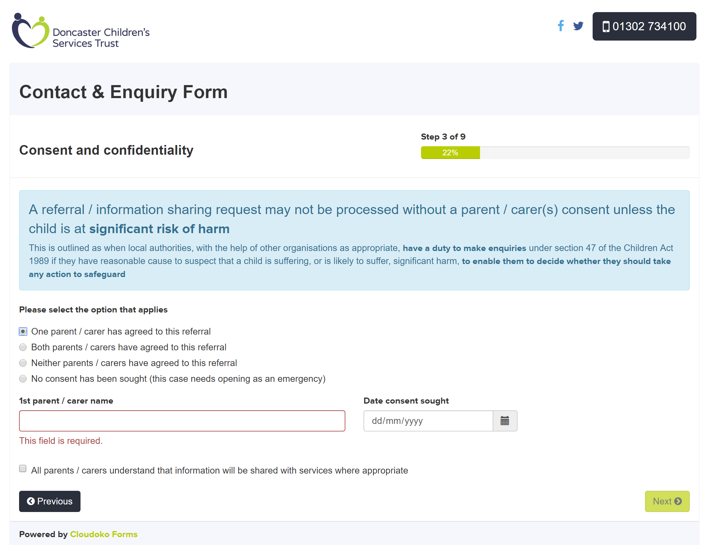 Doncaster Children's Trust Forms