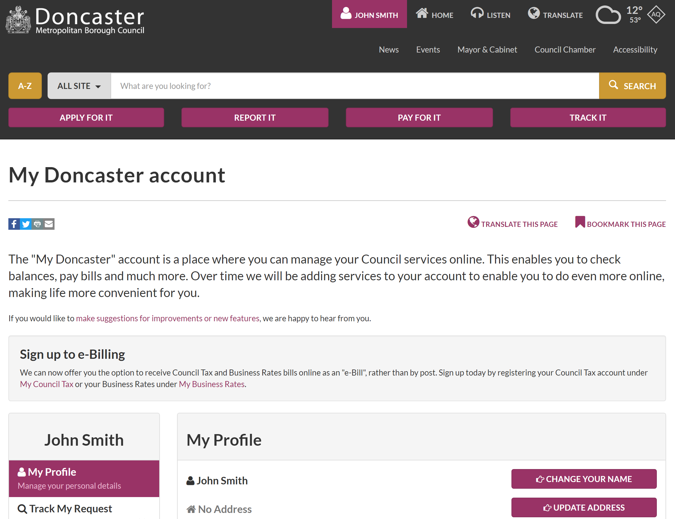 Doncaster Council Website