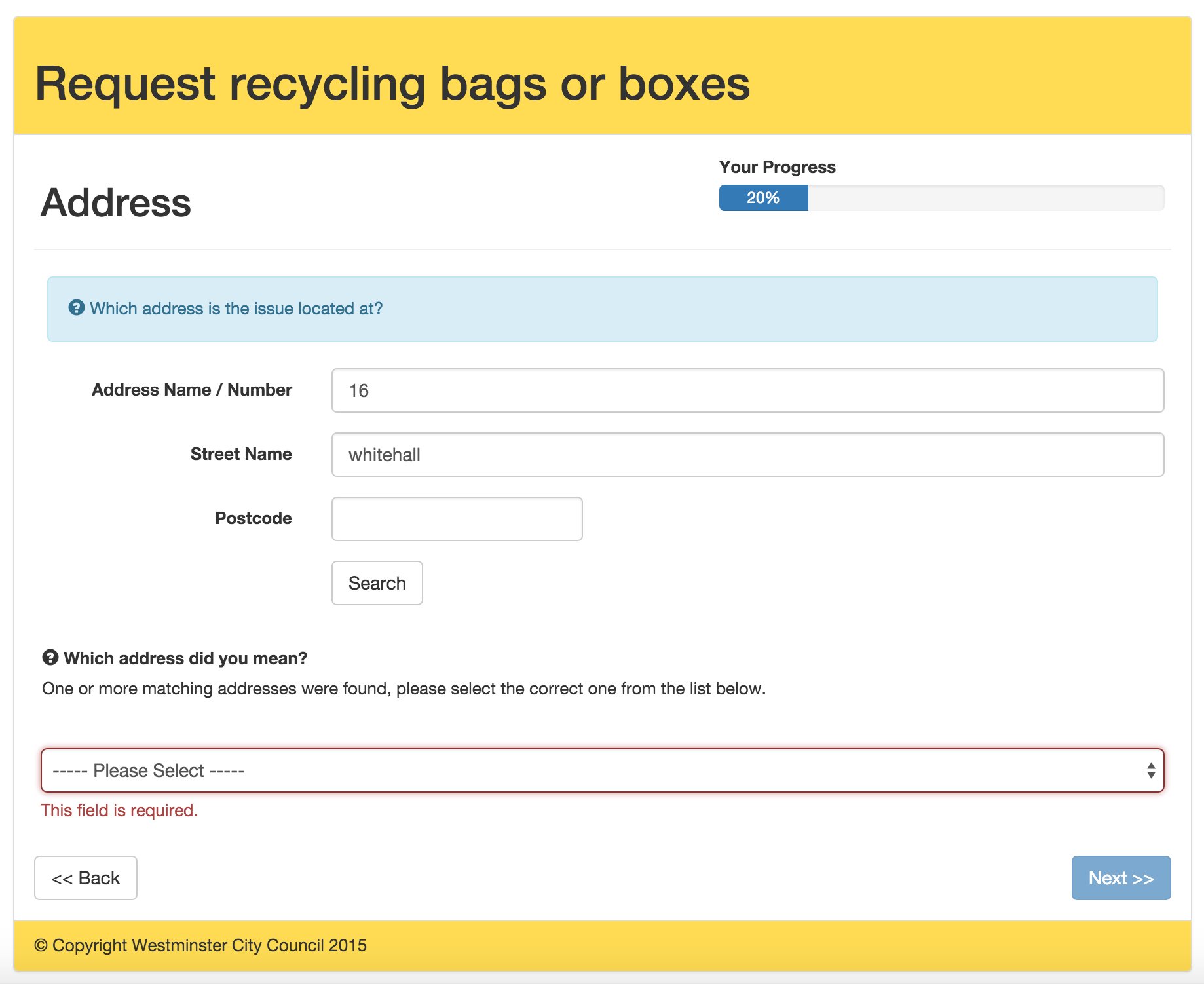 Westminster Council Forms